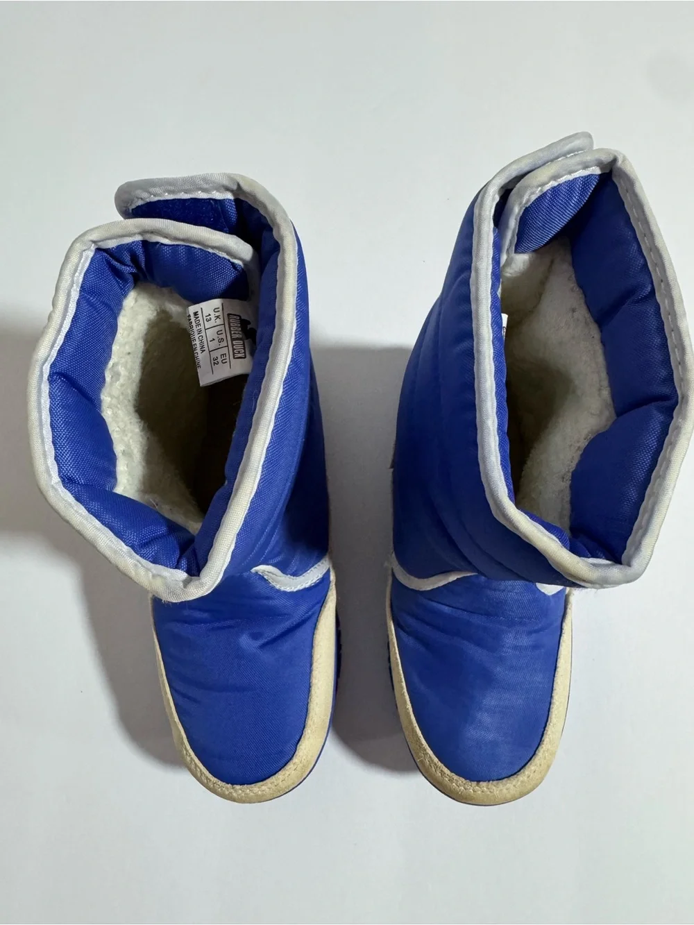 Rubber Duck Snowjogger Kids Blue Winter Boots Faux Fur Lined Size 1